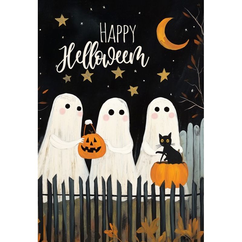 12X18IN HAPPY HALLOWN 3 GHOST