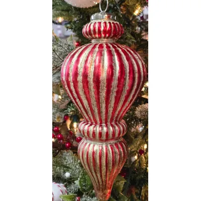 Jumbo Vintage Candy Striped Ornament 6.5x6.5x16in