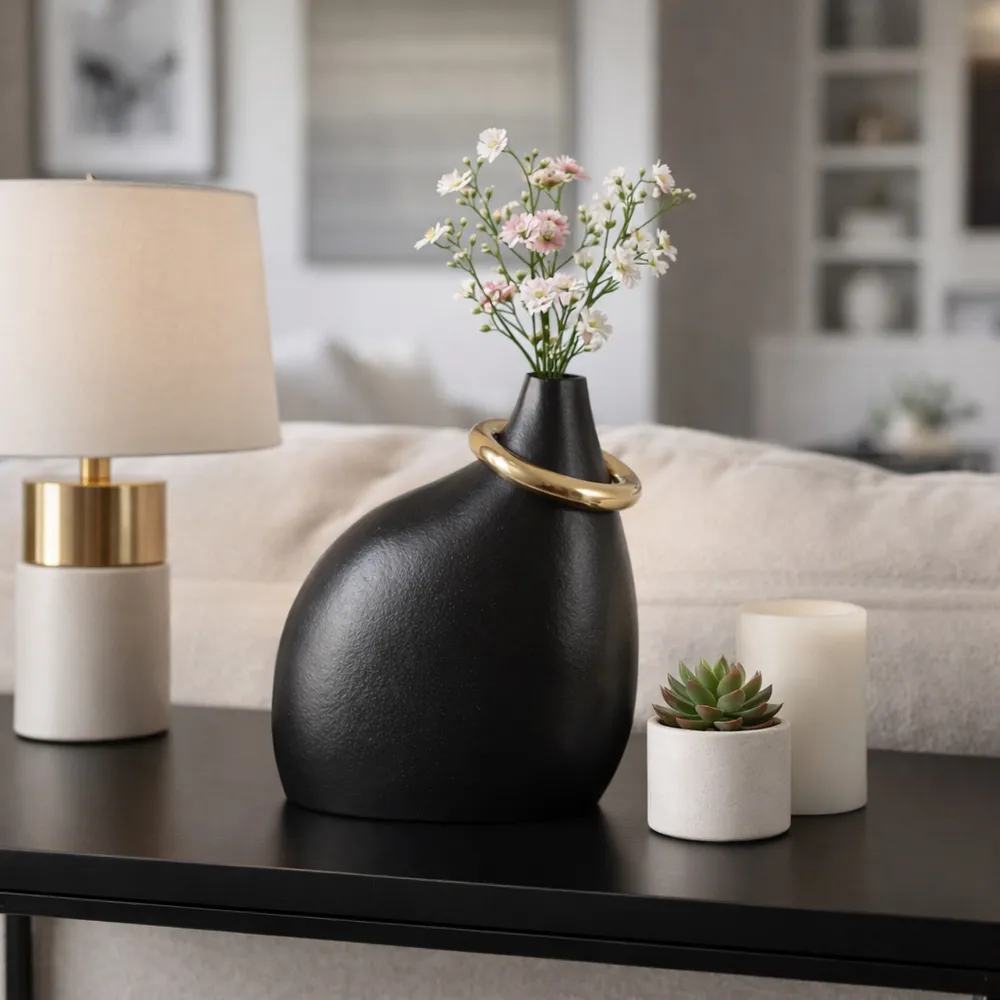 ENOCHCROSS BLACK VASE 14 (IN)
