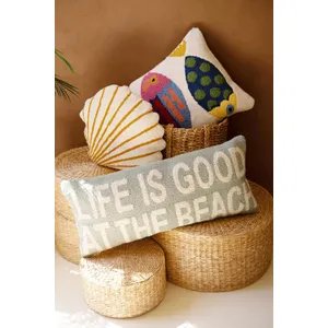 Scallop Shell Hand-Hooked Pillow 2