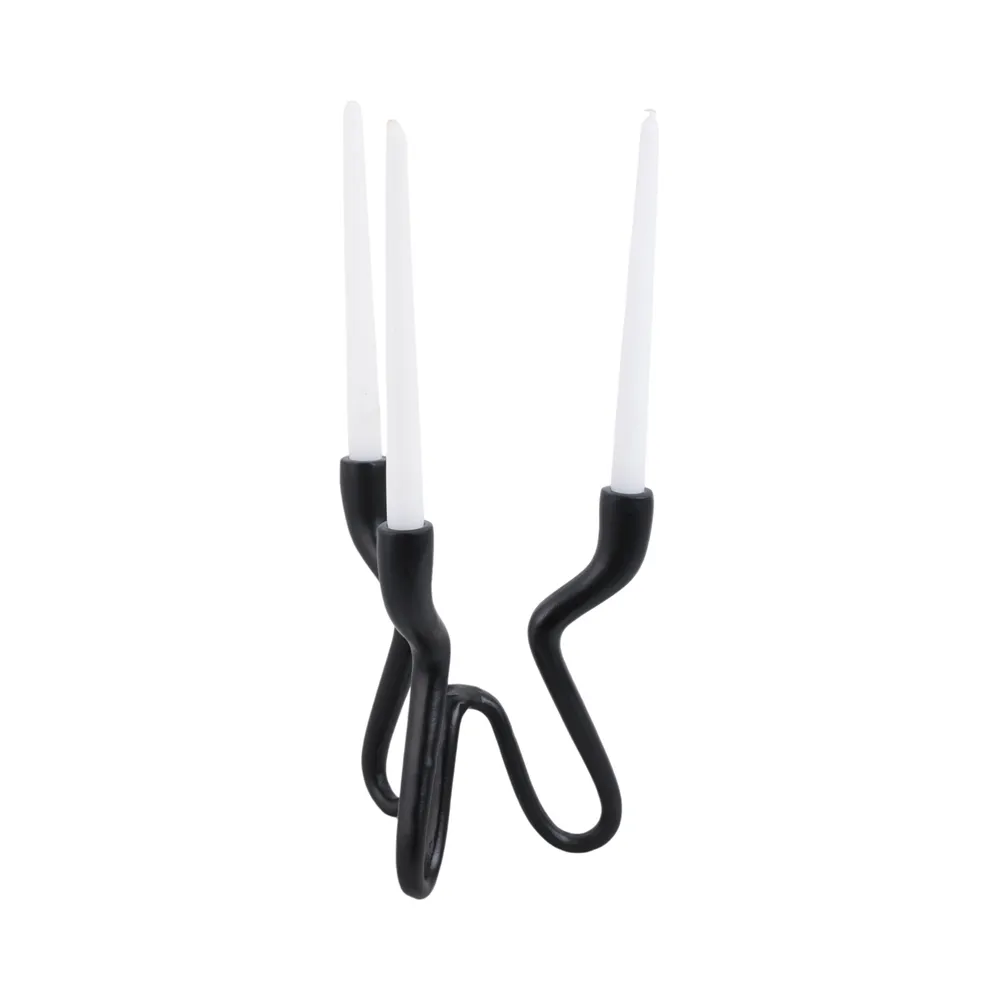 TODDBURN BLACK CANDLE HOLDER 10 (IN)