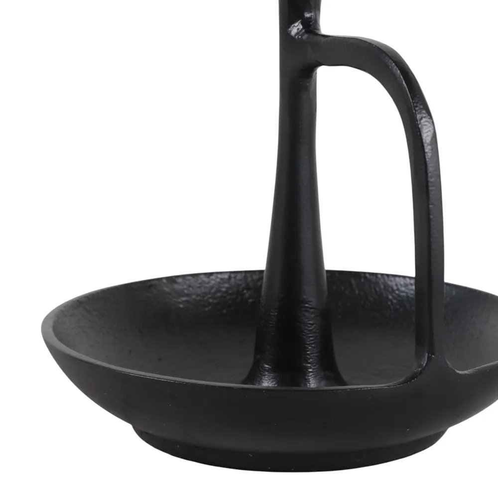 DECKERROSE BLACK CANDLE HOLDER 8 (IN)