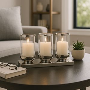 CALEBURN SILVER CANDLE HOLDER 9 (IN) 11