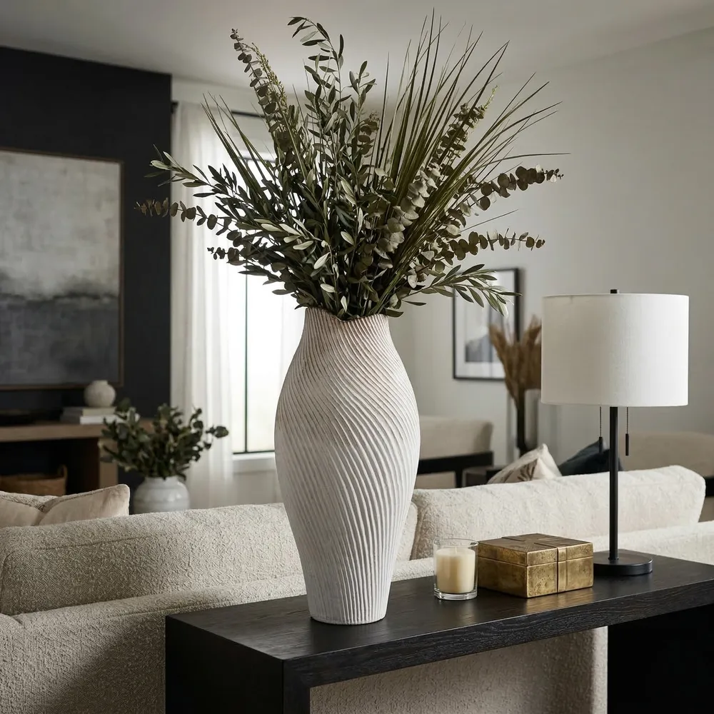 DENNINGLAND WHITE VASE 26 (IN)