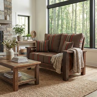 Barnwood Loveseat - Standard Leather - Seat and Backrest