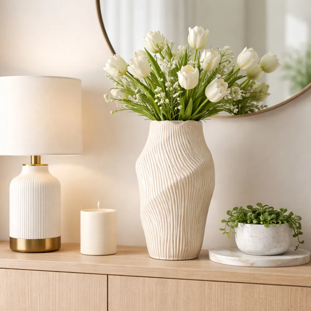 DORSEYSTONE CREAM VASE 17 (IN)