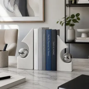 HAZENLAKE SET OF 2 WHITE BOOKENDS 10 (IN) 2