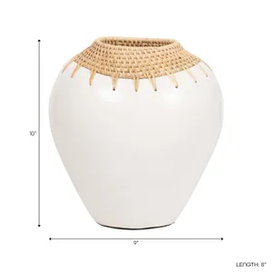 FALLONWIND WHITE VASE 10 (IN) 9