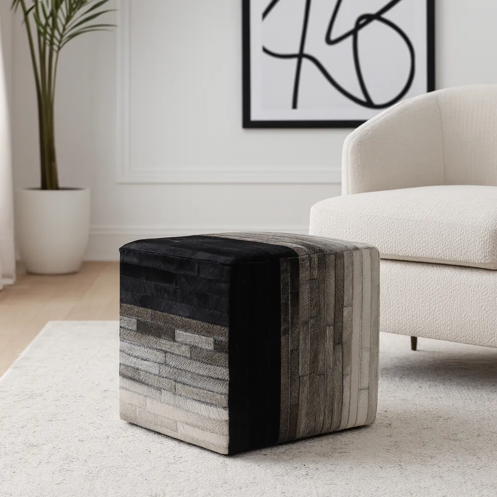SPARROWSTONE BLACK OTTOMAN 18 (IN)