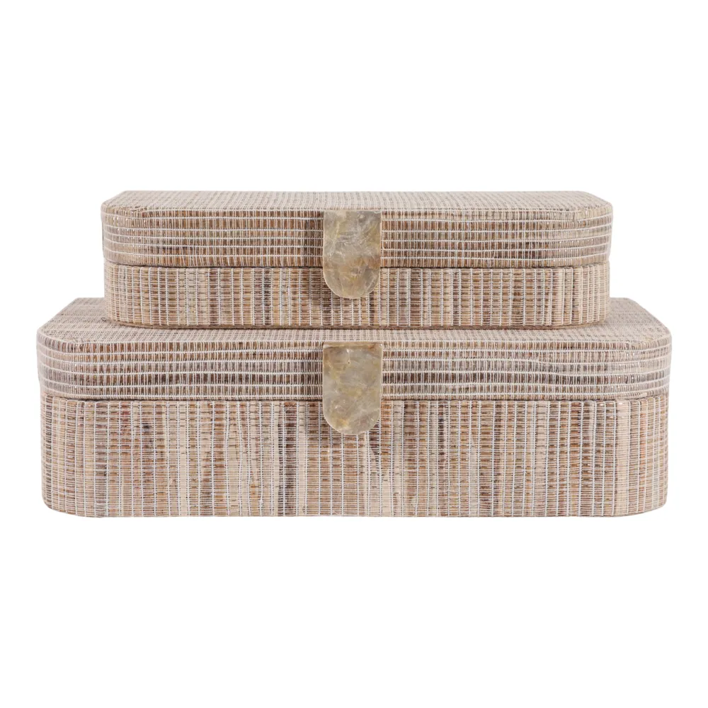 DARRENWICK SET OF 2 BROWN BOXES 4 (IN)