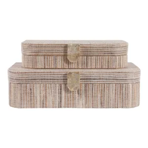 DARRENWICK SET OF 2 BROWN BOXES 4 (IN) 3