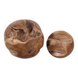 HEATHMOOR SET OF 2 BROWN ORBS 12 (IN) 3