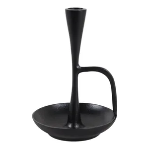 DECKERROSE BLACK CANDLE HOLDER 8 (IN) 1