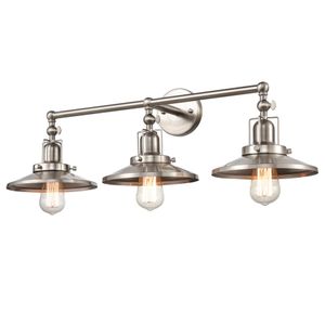 English Pub 28'' Wide 3-Light Vanity Light - Satin Nickel 3