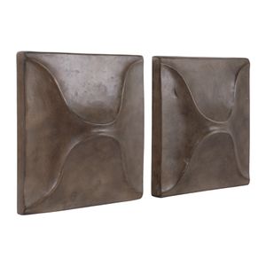 HESTONCROSS SET OF 4 BROWN WALL SCULPTURES 28 (IN) 5