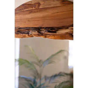 Round Recycled Wood Framed Mirror with Rope Detail 2