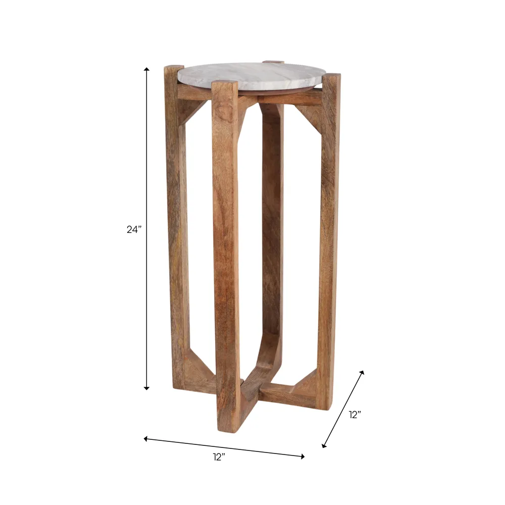 ELWYNOAK IVORY ACCENT TABLE 24 (IN)