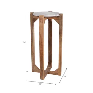 ELWYNOAK IVORY ACCENT TABLE 24 (IN) 7