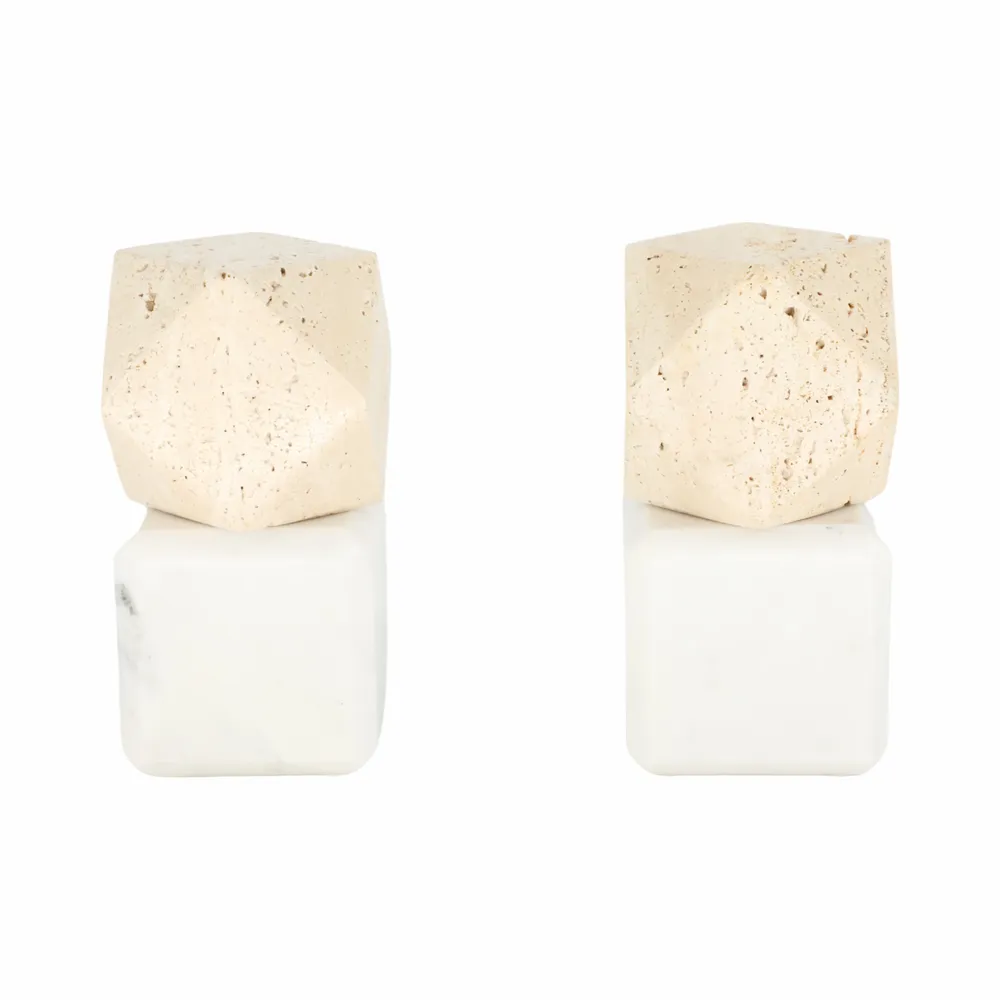 PRESTONSTONE SET OF 2 TAN BOOKENDS 7 (IN)