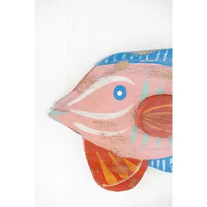 Set of 2 Colorful Wood Fish Wall Plaques 6