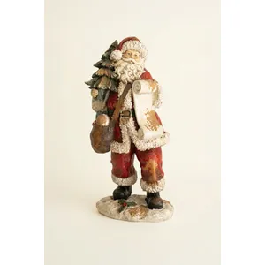 Traditional Faux Concrete Santa with List 3
