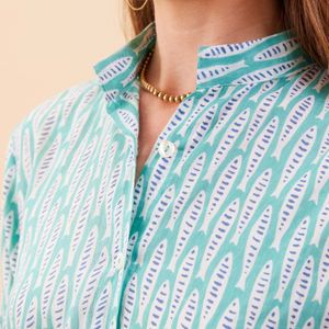 Sardina Ocean Cotton Button Down Beach Tunic 6
