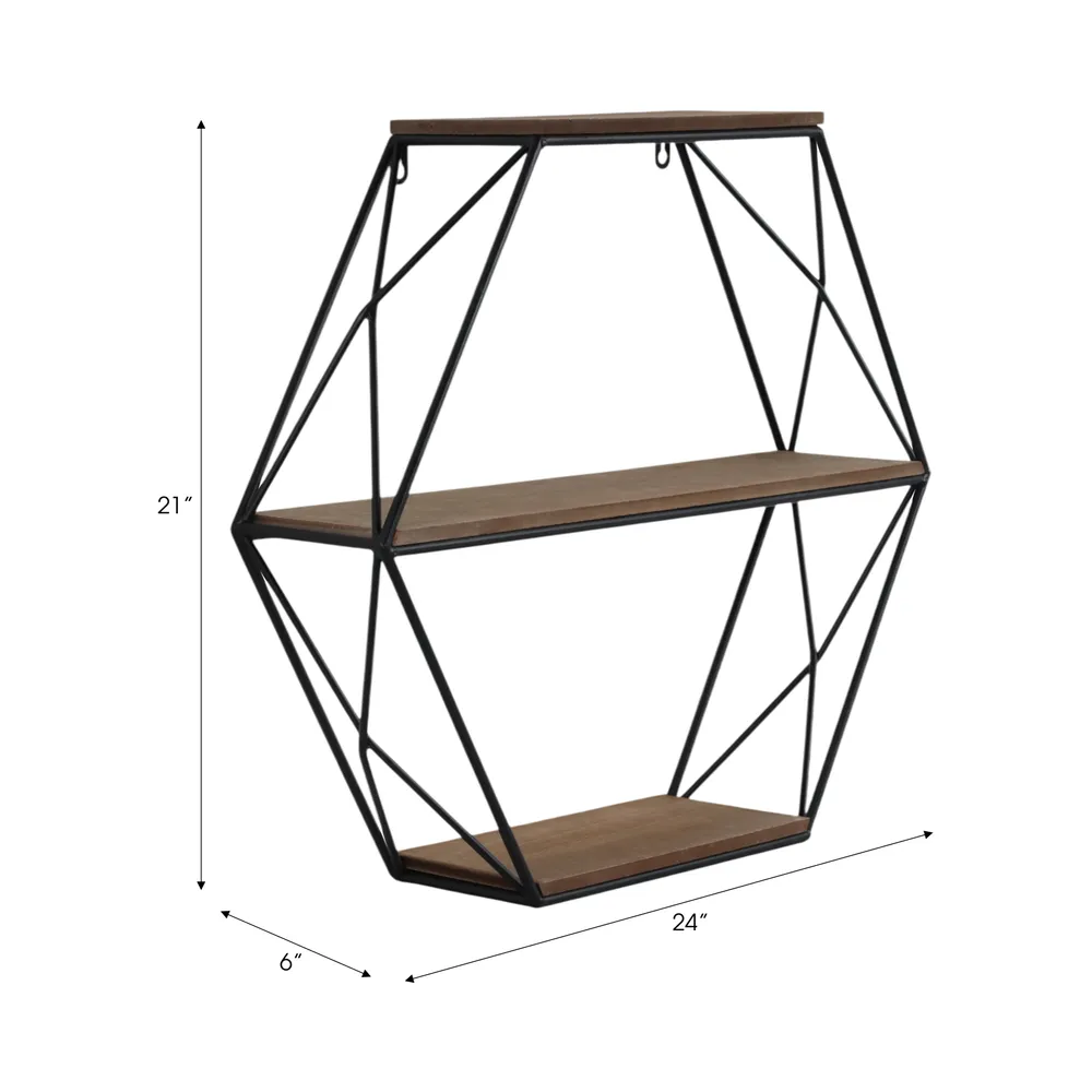INGRIDHAVEN BROWN WALL SHELF 21 (IN)
