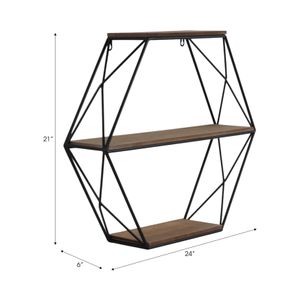 INGRIDHAVEN BROWN WALL SHELF 21 (IN) 8