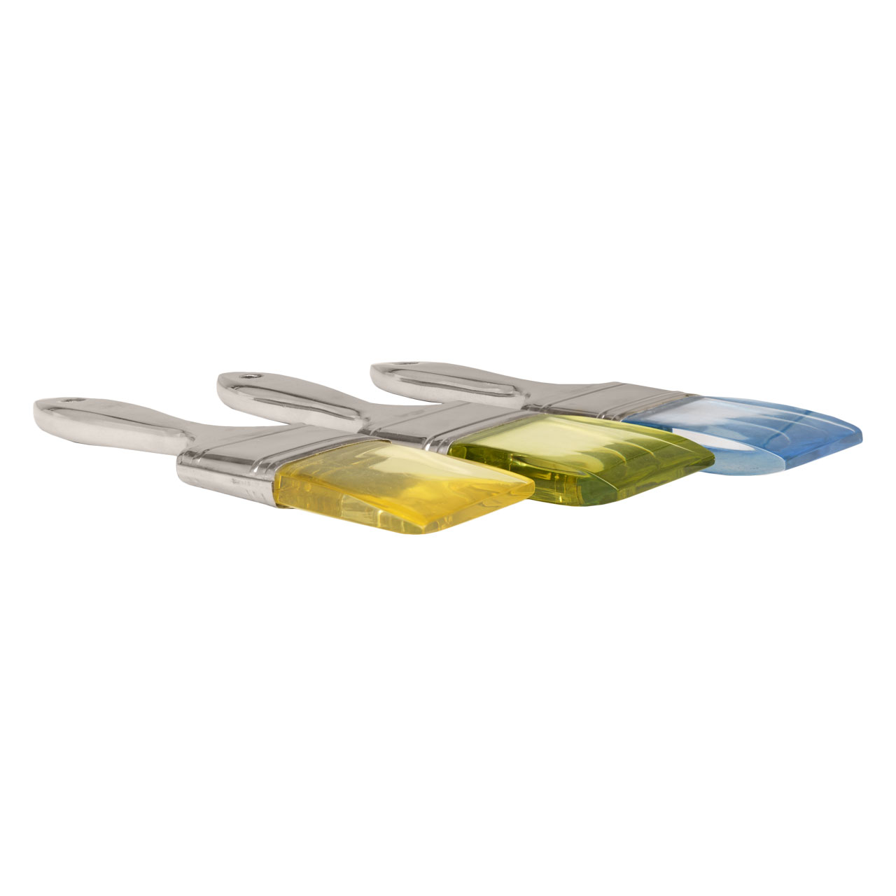 Brushes Silver Wall Art -Set 3 5