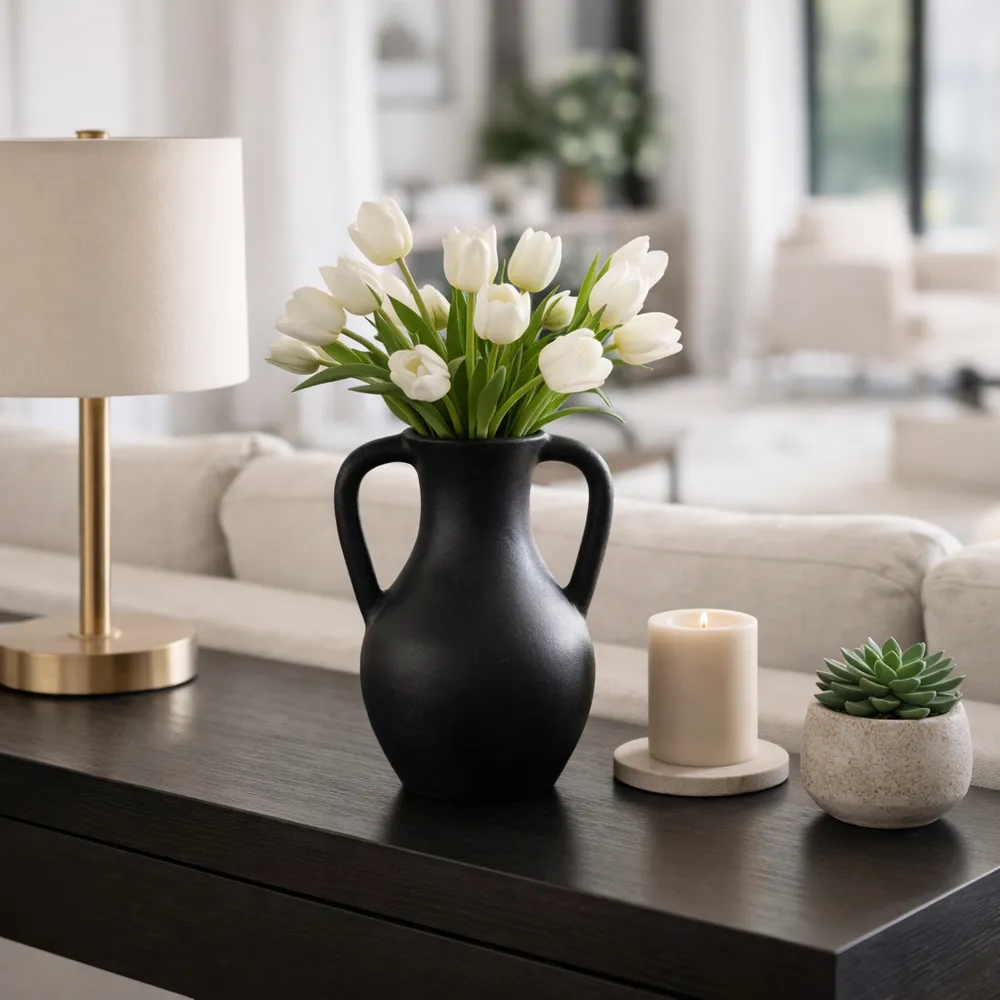 SHERMANCLIFF BLACK VASE 12 (IN)
