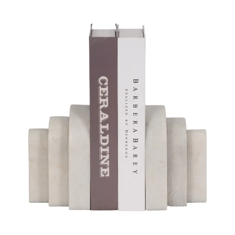 COOPERMOOR SET OF 2 WHITE BOOKENDS 6 (IN)