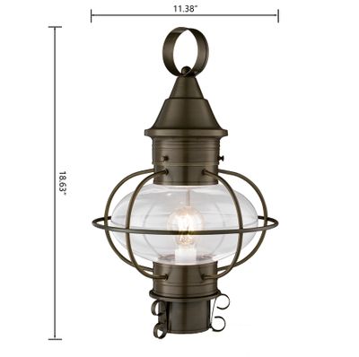 Classic 18.75″ High 1-Light Outdoor Post Light - Sienna