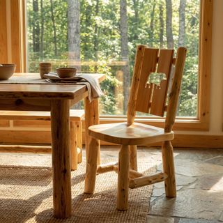 Cedar Cut-out Log Side Chair - Coffee - Bear