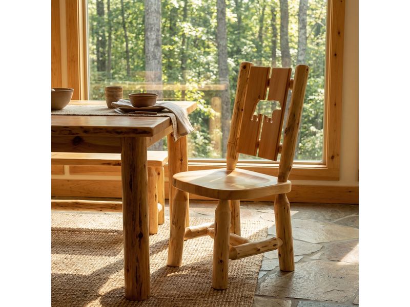 Cedar Cut-out Log Side Chair - Coffee - Bear 1