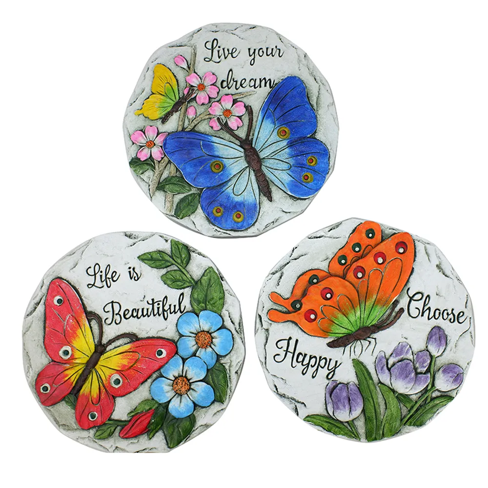 10" BUTTERFLY STEPPING STONE 3-ASST