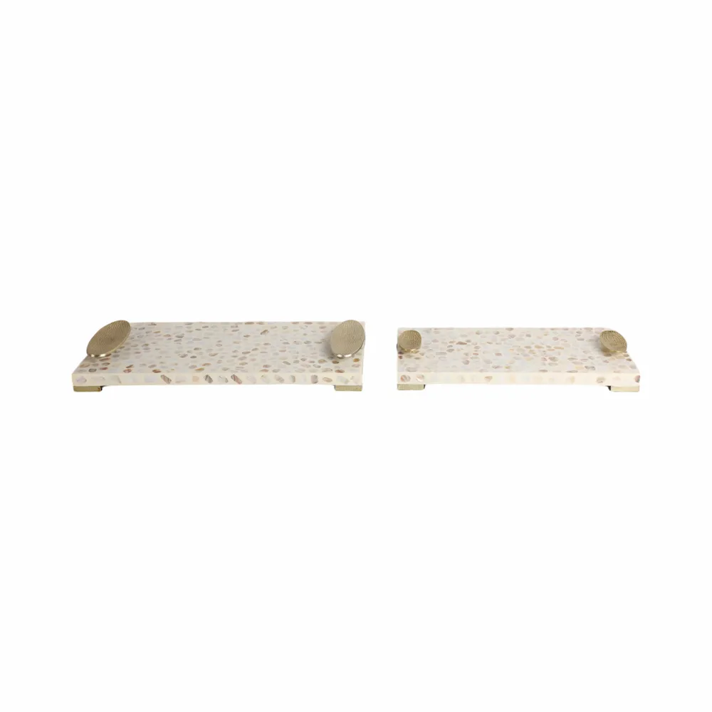 HARSTONGROVE SET OF 2 WHITE TRAY 3 (IN)