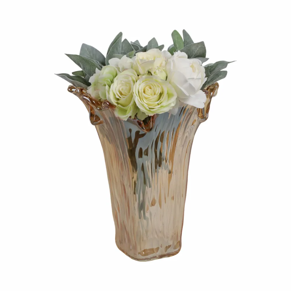 CLAYMORE BROWN GLASS VASE 15 (IN)