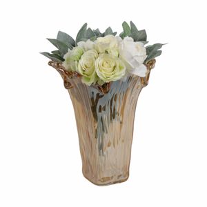 CLAYMORE BROWN GLASS VASE 15 (IN) 3