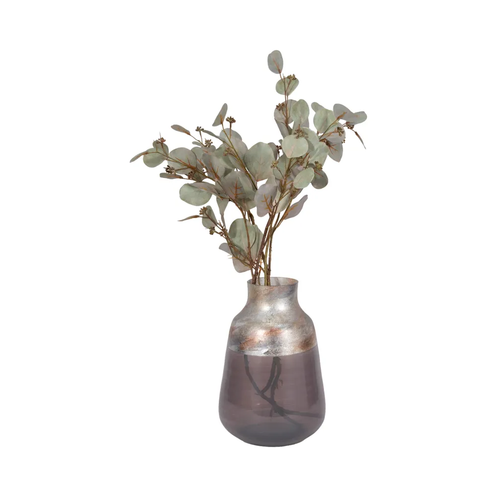 ORIONPARK GRAY GLASS VASE 12 (IN)
