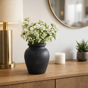 HAWLEYWORTH BLACK VASE 7 (IN) 13