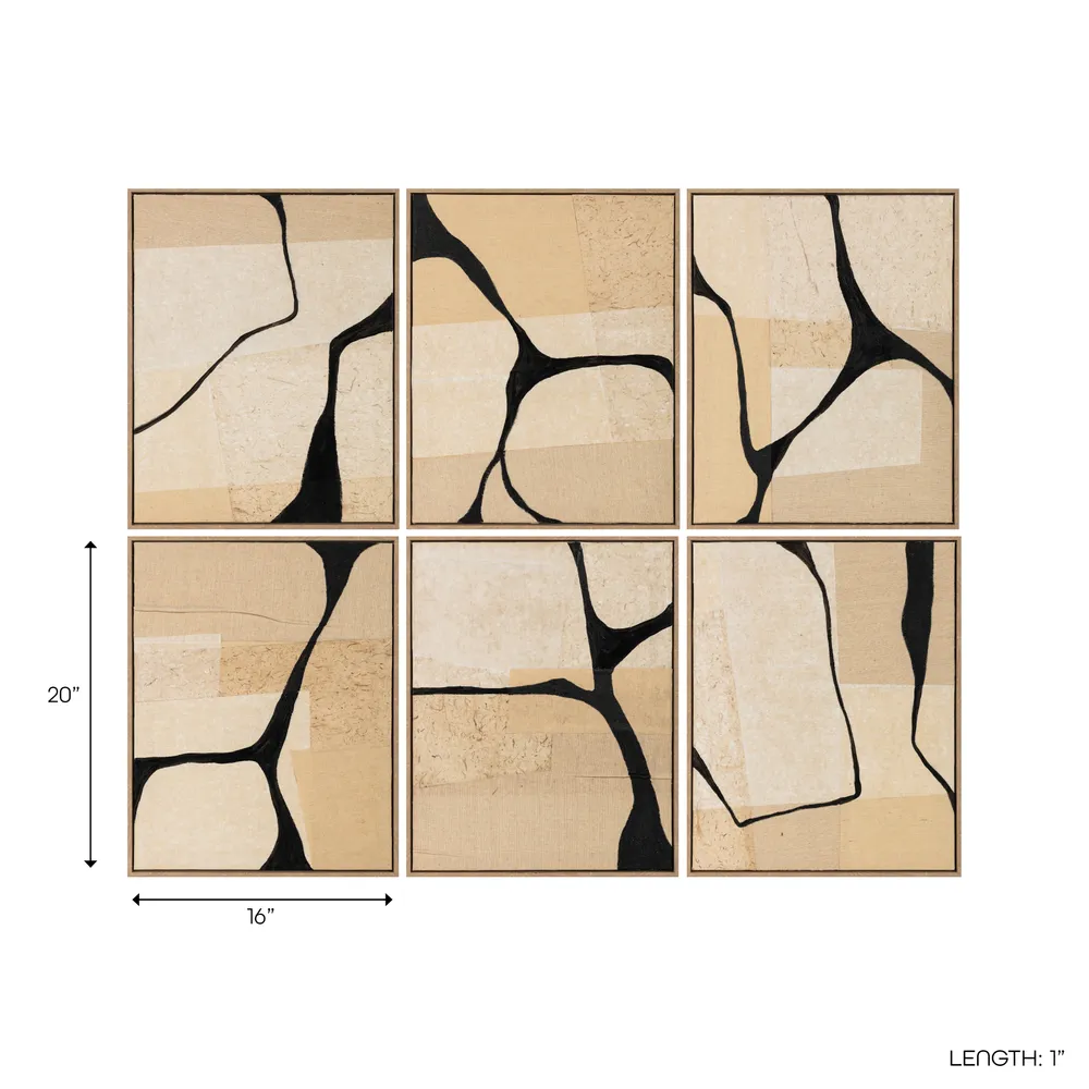 ZOEFORD SET OF 6 BLACK ART 20 (IN)