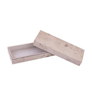 Salem Box - Long White Burl Wood 5