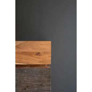 Recycled Acacia Wood Console Table with Two Drawers 2