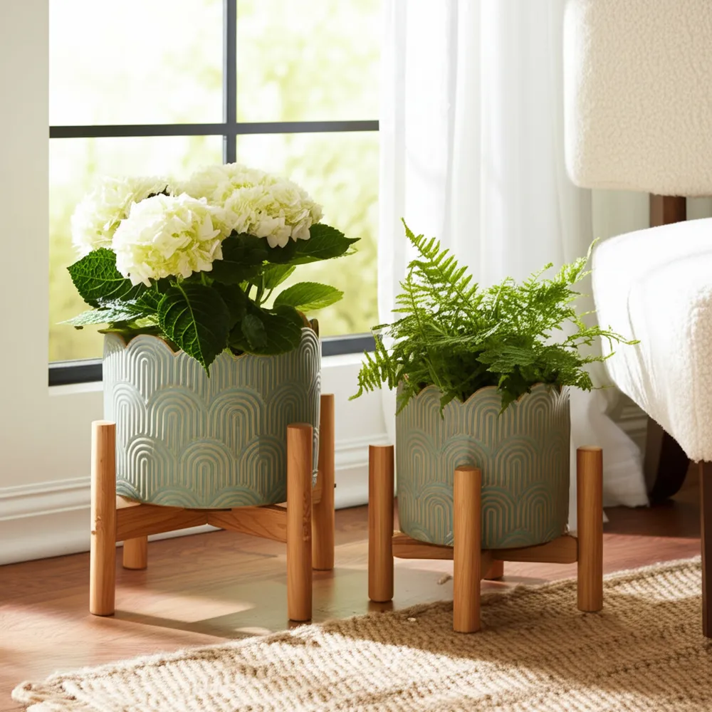 MORGANWIND SET OF 2 GREEN PLANTER 10 (IN)