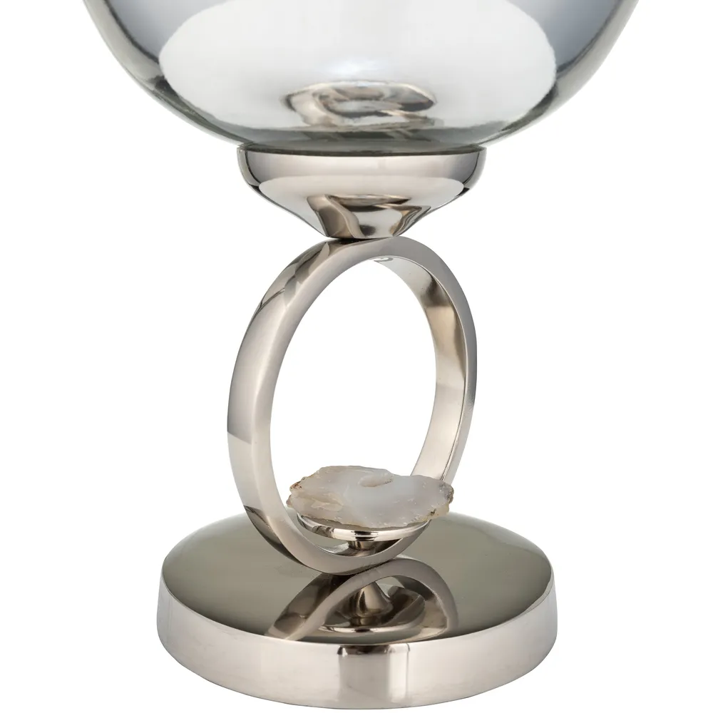 ROCKWIND WHITE GLASS VASE 17 (IN)