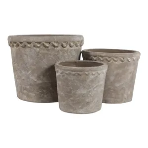 TATESIDE SET OF 3 GRAY PLANTER 8 (IN) 6