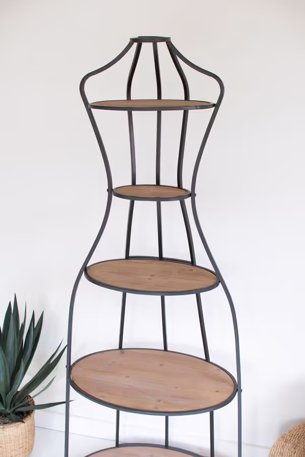 Metal and Wood Mannequin with Shelves