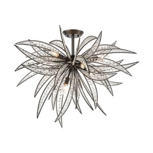 Naples 35'' Wide 8-Light Semi Flush Mount - Dark Graphite 2