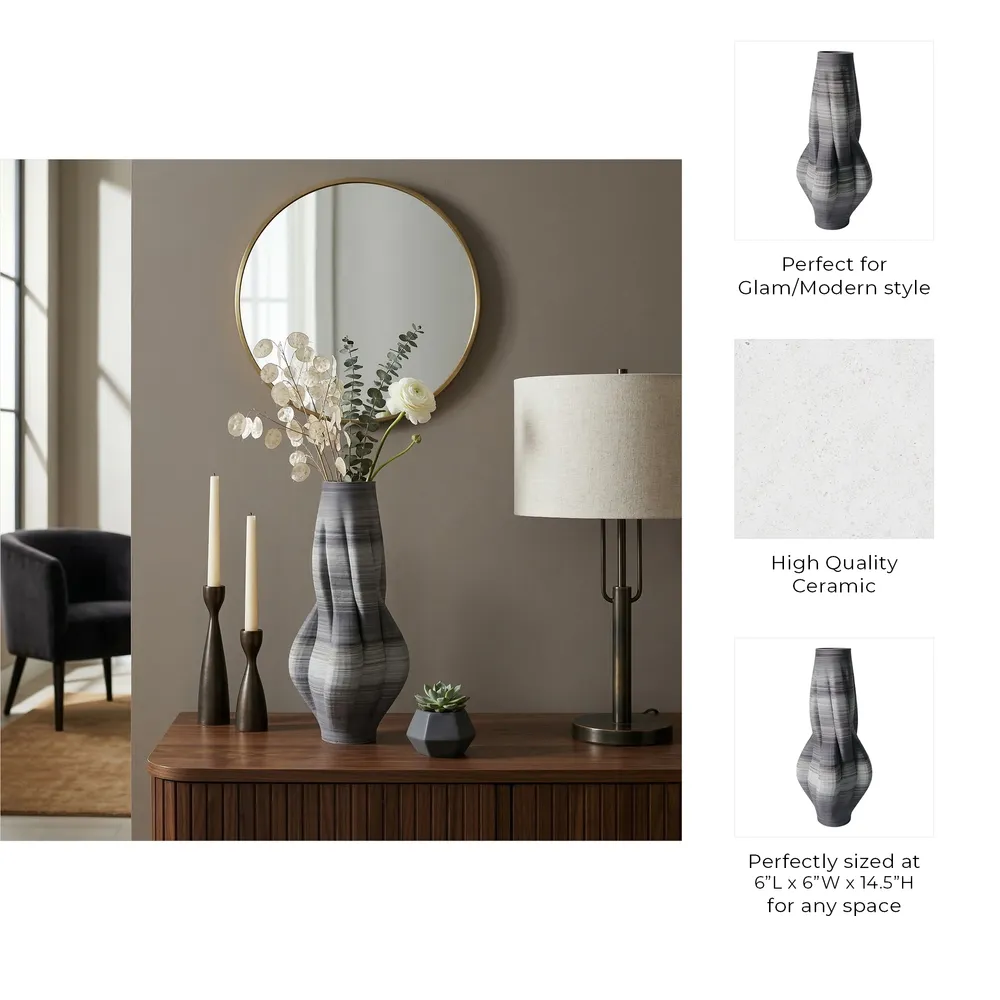AIDENWELL GRAY VASE 15 (IN)