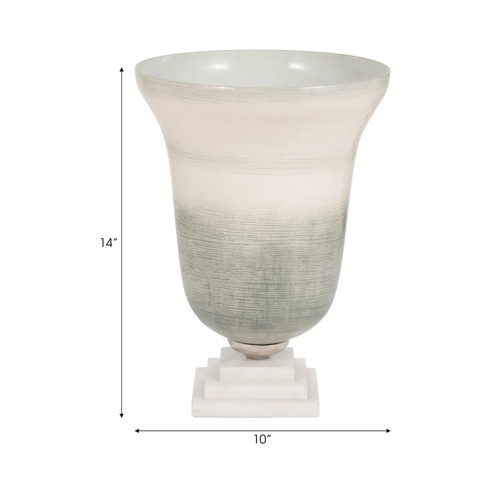 ERWINLAND GREEN GLASS VASE 14 (IN)